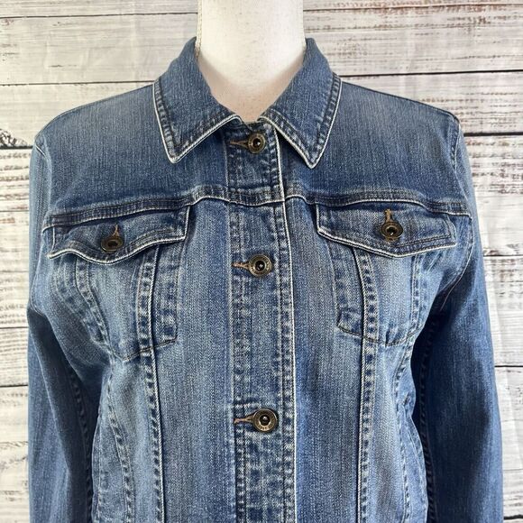 Ralph Lauren Jeans Co. Denim Jean Jacket size Small Casual Western Stretch Boho - Picture 5 of 13